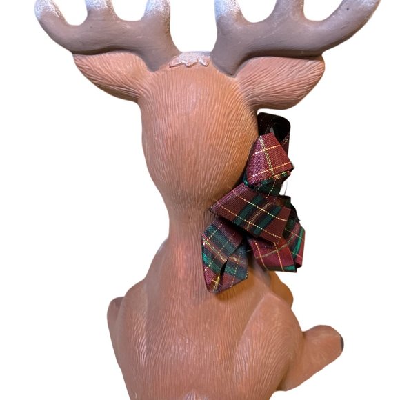 Ceramic Christmas Deer Reindeer Figurines Hand Painted - Picture 5 of 15